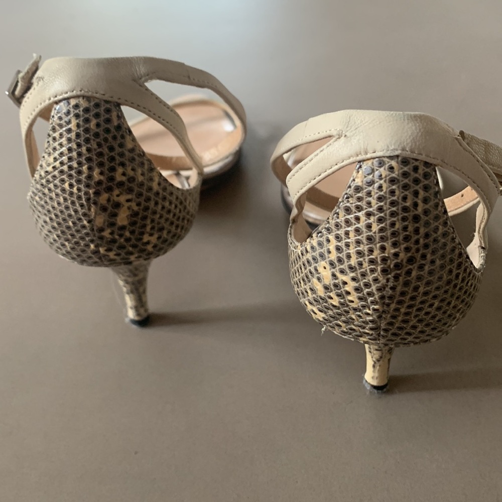 Alain Tondowski Paris snakeskin and creme leather Sandle 38.5 - Picture 4 of 12